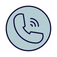 Telephone icon signal isolated on transparent background