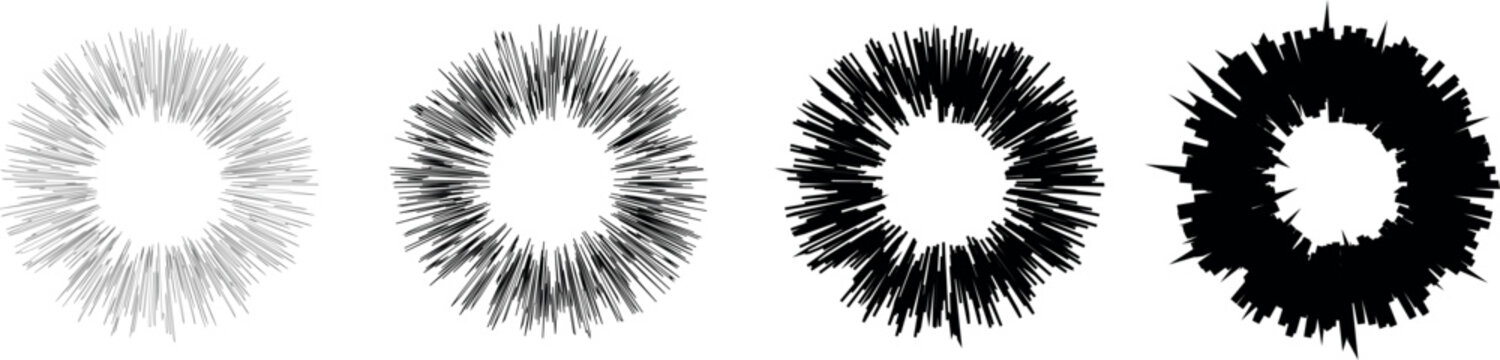 Massive Spiral and Circular Line Elements Collection Featuring Rough Edge Textures, Abstract Geometric Round Shapes, Rotating Radial Line Patterns, and Detailed Concentric Circle Vector Illustration 