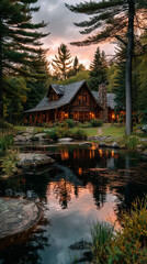 Naklejka premium house on the lake