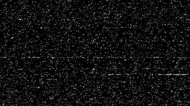 Retro minimal analog signal dropout overlay with VHS static noise and horizontal line distortion