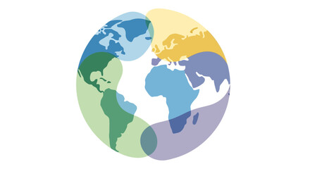 Abstract Globe Earth Design with Continents and Seas, Global Concepts