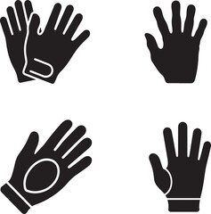 Obraz premium Collection of black glove icons gloves handwear