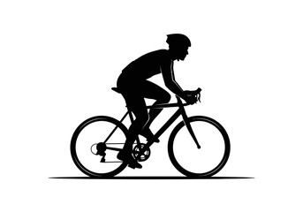 silhouette of a cyclist riding a bike