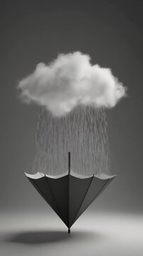 Sur Rain Cloud Over Upside Down Umbrella Conceptual Art