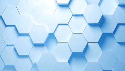 Fototapeta premium Abstract Hexagonal Pattern Background in Light Blue Tones.