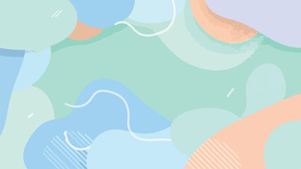 Fototapeta premium Colorful abstract artwork of layered organic shapes and linear details
