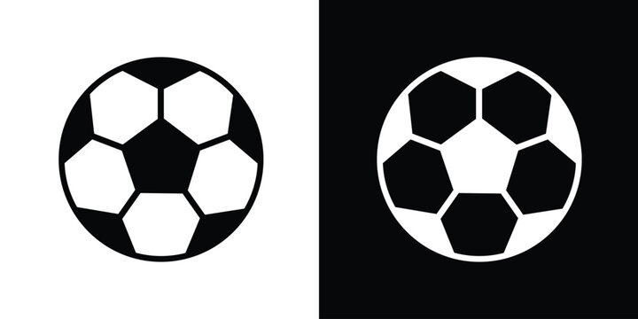 Soccer ball or football vector icon. Classic sports equipment symbol for team competition, athletic games, championship, and fitness branding materials.