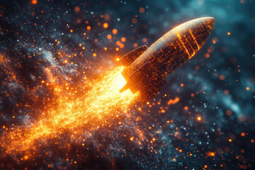 Investment Excitement Captured in a Golden Rocket Surge