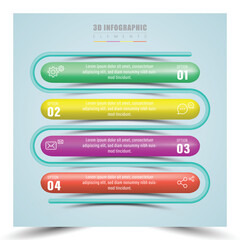 A colorful infographic template with four steps
