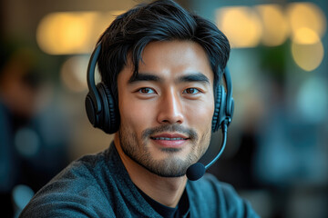 Professional Customer Support Representative Focused at Work