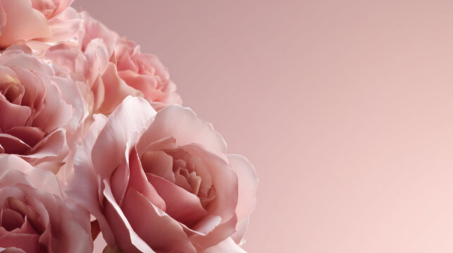 romantic muted dusty rose background with soft pink roses