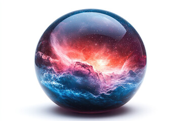 Vibrant Interstellar Nebula Enclosed in a Shimmering Sphere
