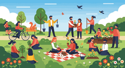 People Enjoying Picnic in the Park.