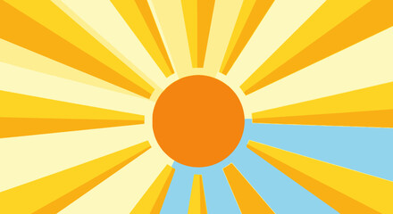 Stylized Sun Illustration with Yellow Rays.