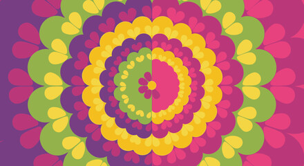 Vibrant Concentric Circles Pattern Design Element.