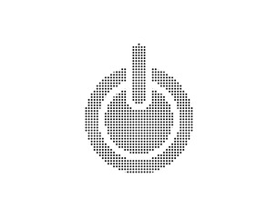 Power button icon made of dots, vector icon illustration on white background