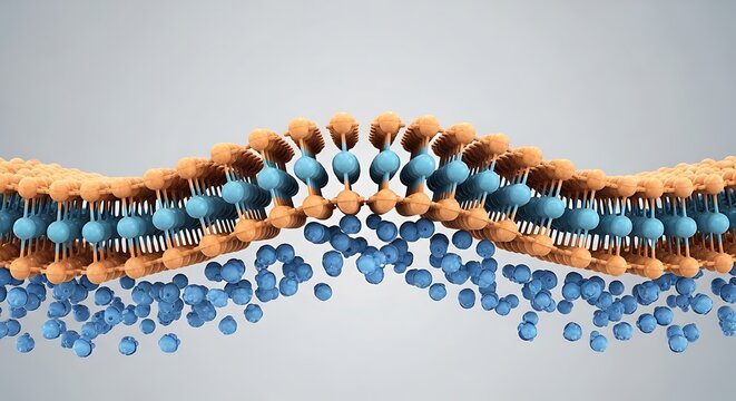 Cell membrane structure with lipid bilayer and proteins.