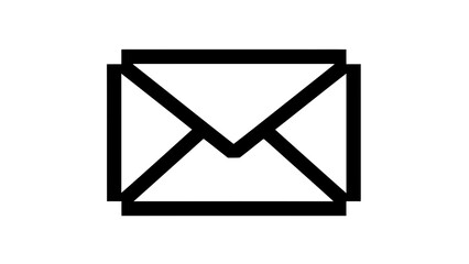 Simple black envelope icon on white background
