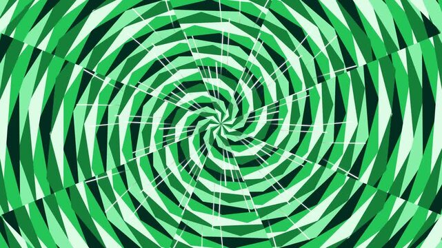 Abstract Spiral Green Patterns Creating Visual Motion In A Geometric Setting