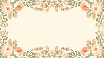 Easter floral wreath frame with colorful spring flowers and decorated eggs, circular botanical border isolated on soft pastel background, festive holiday illustration for greeting cards, invitations, 