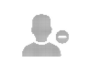 Black and dotted user profile icon, vector icon illustration on white background