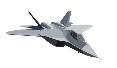 Ultra detailed futuristic stealth fighter jet vector illustration isolated on white background