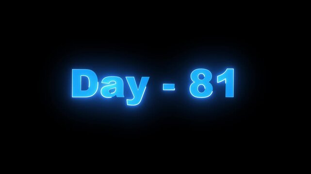 A digital graphic featuring vibrant neon blue text that reads Day 81 against a dark background, ideal for habit tracking, project milestones, and social media challenges.