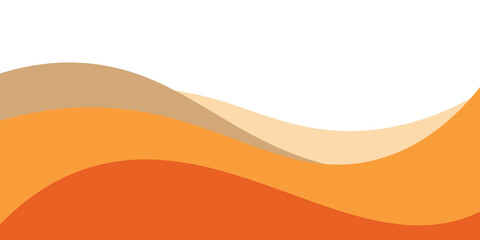 A design with waves in orange shades and white copy space