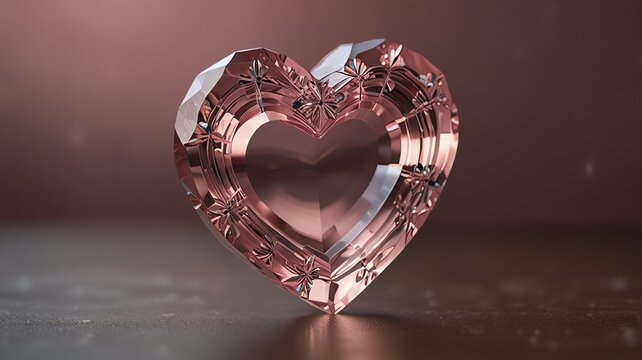 diamond heart on a red background