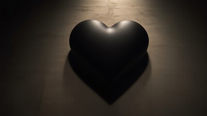 red heart on black background