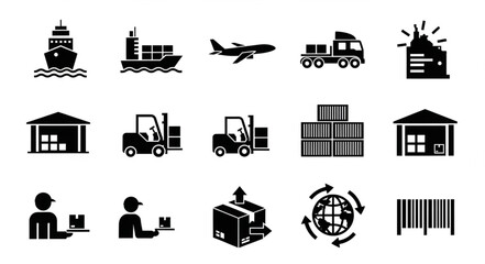 Logistics and Shipping Icons Set.