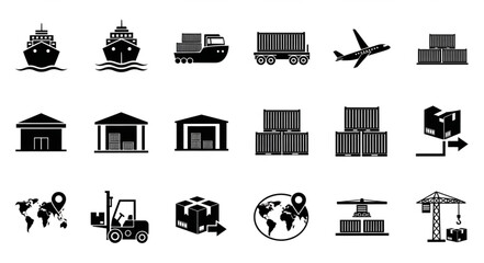 Logistics and Shipping Icons Set.