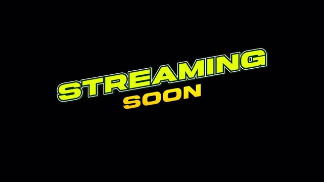 Streaming Soon Text Animation on Transparent Background