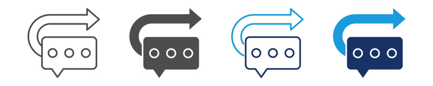 auto reply icon set with multi concept