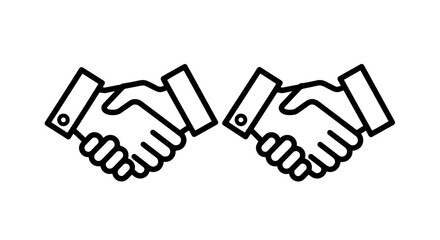 Obraz premium Two handshakes icon symbolizing partnership, agreement, and collaboration