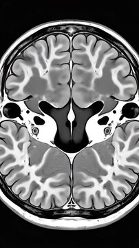 Axial view of a human brain mri scan revealing complex neurological structures, suitable for medical presentations, scientific articles, educational materials, and neuroscience research.