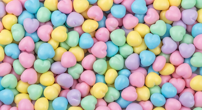 Colorful pastel easter candy silhouette background