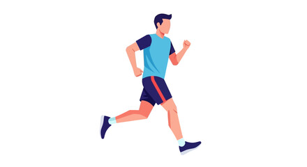 Obraz premium A cheerful animated boy in motion, enthusiastically running with visible effort, symbolizing healthy activity and playful exercise, promoting an active lifestyle