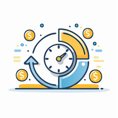 Obraz premium Time Management and Financial Growth Illustration.