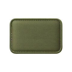 Blank Fabric Patch Label with Stitching Isolated on Black Background