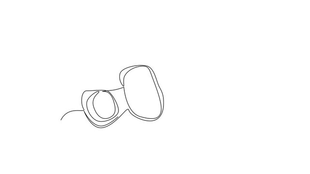 animal clownfish. Sea Animals Concept. Single line draw design Video 4k. Footage graphic illustration