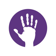 Fototapeta premium Hand Praint for Stop Violence