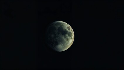 Fototapeta premium A closeup of a full moon in the dark of night