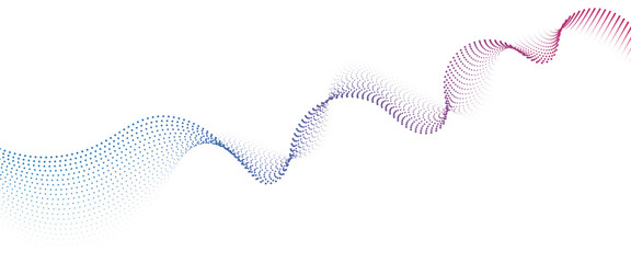 Fototapeta premium Flowing Dot Wave halftone gradient pattern on transparent background
