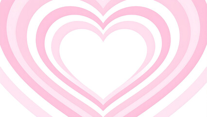 Fototapeta premium Retro-style concentric pink and white hearts tunnel. Ideal for Y2K aesthetic designs, trendy social media backgrounds, or playful greeting cards for friends and partners. Keywords: heart, pink, white,