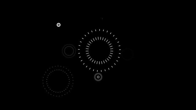 blast and circle burst explosion animation, circles on transparent background, ring accent highlight night sky pop-up animation, circle bursting motion graphics on black background 4K