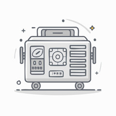 Fototapeta premium 産業用発電機設備のシンプルアイコン