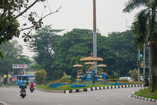 Riau, Indonesia - October 11, 2025: The Iconic Umbrella Monument or Monumen Payung of Pekanbaru