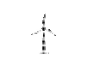 Wind turbine icon made of dots