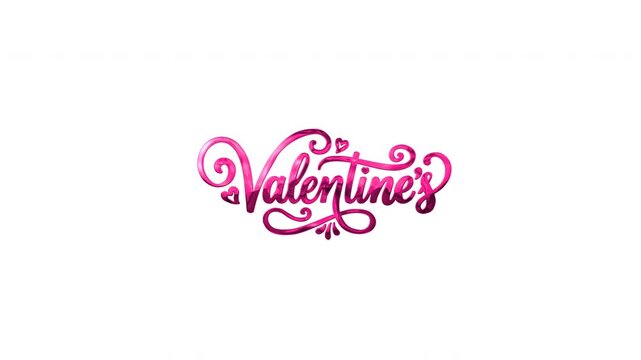 Valentine's in a decorative pink script font. Suitable for greeting cards, social media posts, invitations, and romanticthemed designs.